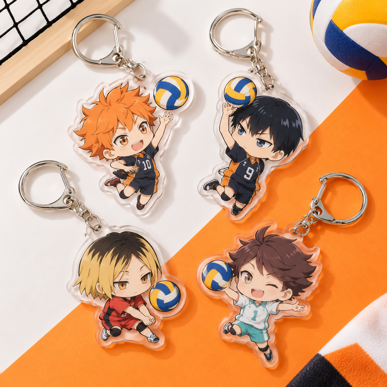 Haikyu!! Chibi Volleyball Keychain Set-4