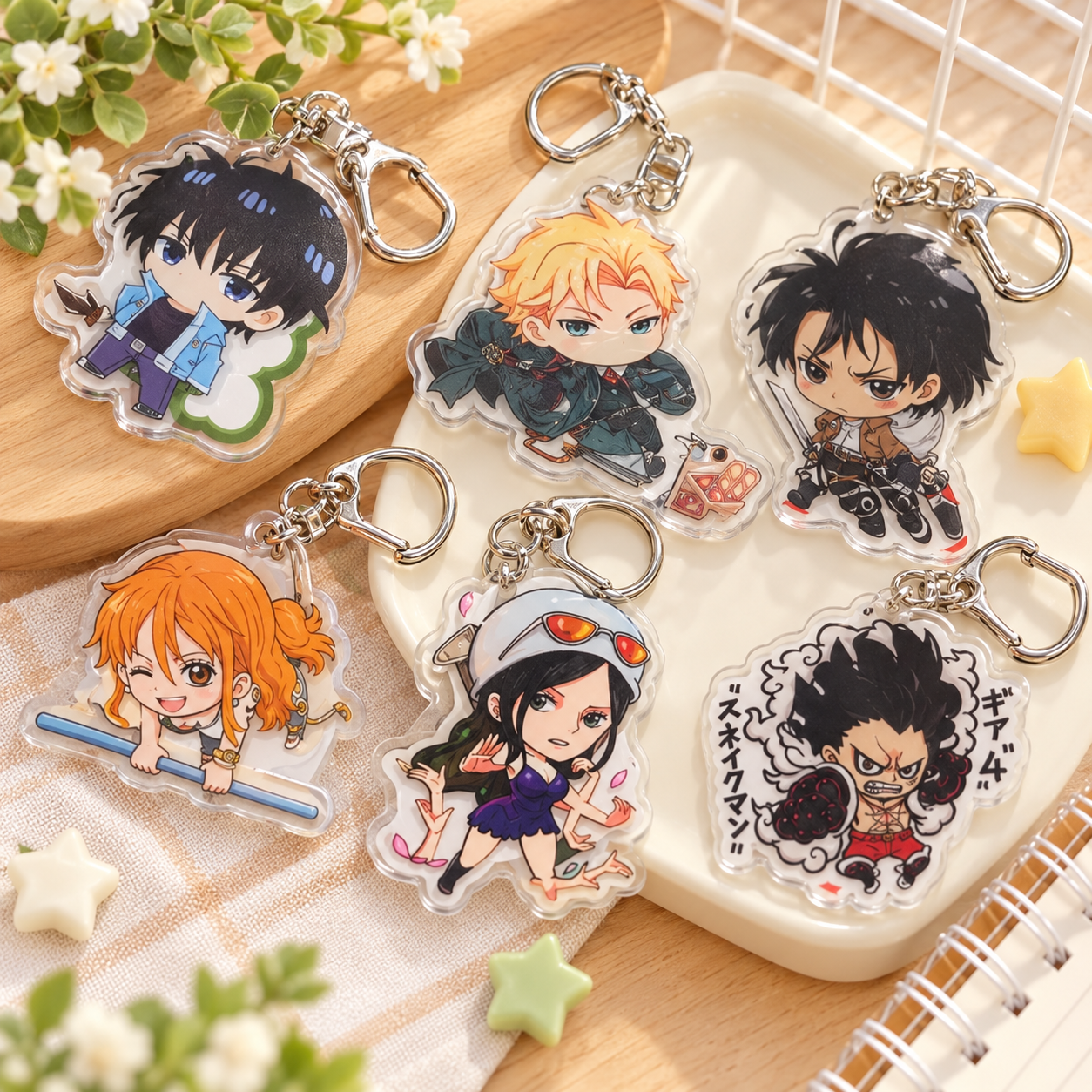 Pastel Anime Acrylic Keychain Assortment-5